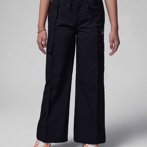 Jordan Big Kids Girls Double Cargo Woven Pants Size M NWT Back to School Black - Picture 2 of 15